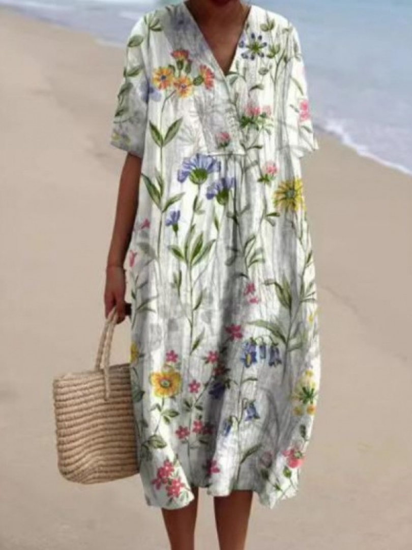 Floral Midi Dress – Relaxed Daytime Look