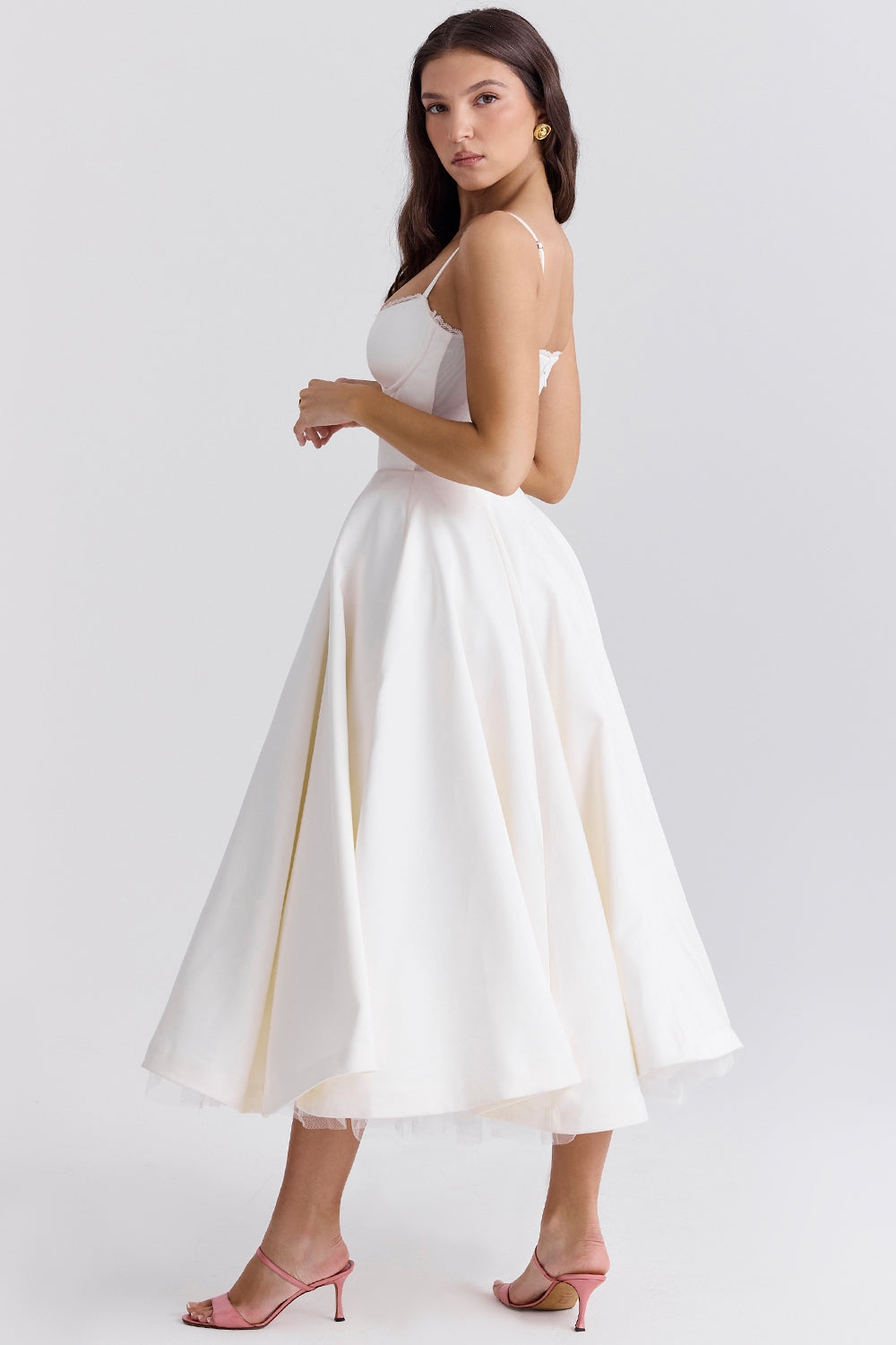 Floral Midi Skater Dress – Elegant Occasion Silhouette