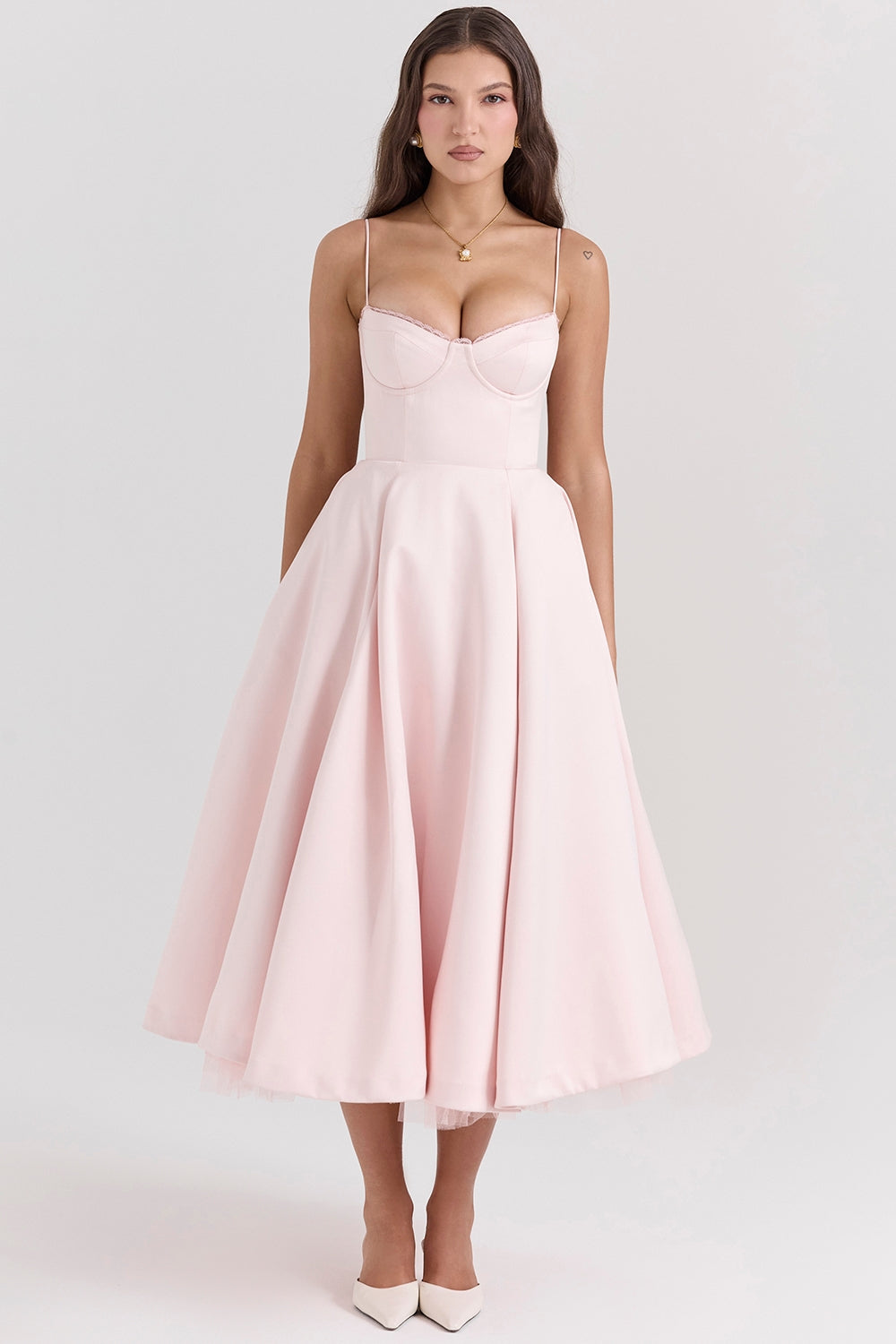 Floral Midi Skater Dress – Elegant Occasion Silhouette