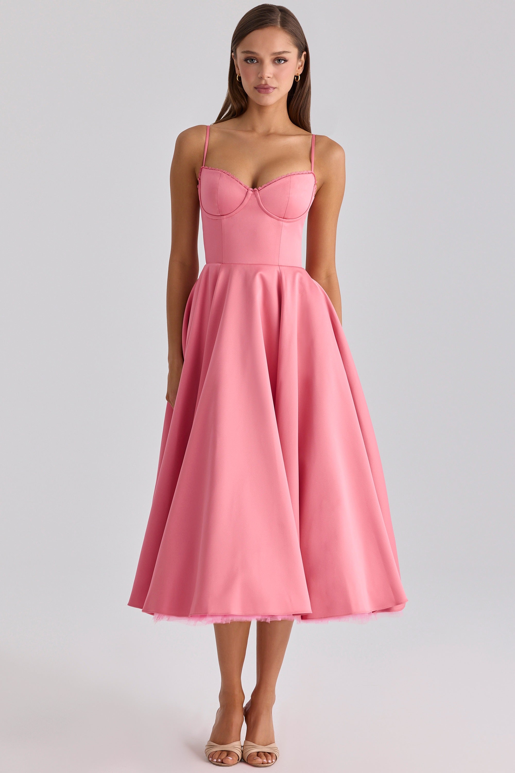 Floral Midi Skater Dress – Elegant Occasion Silhouette
