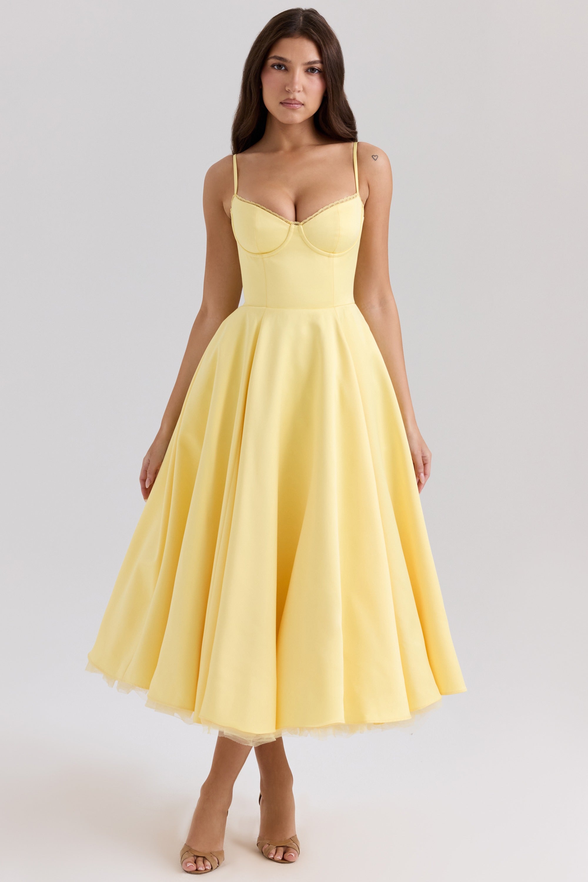 Floral Midi Skater Dress – Elegant Occasion Silhouette