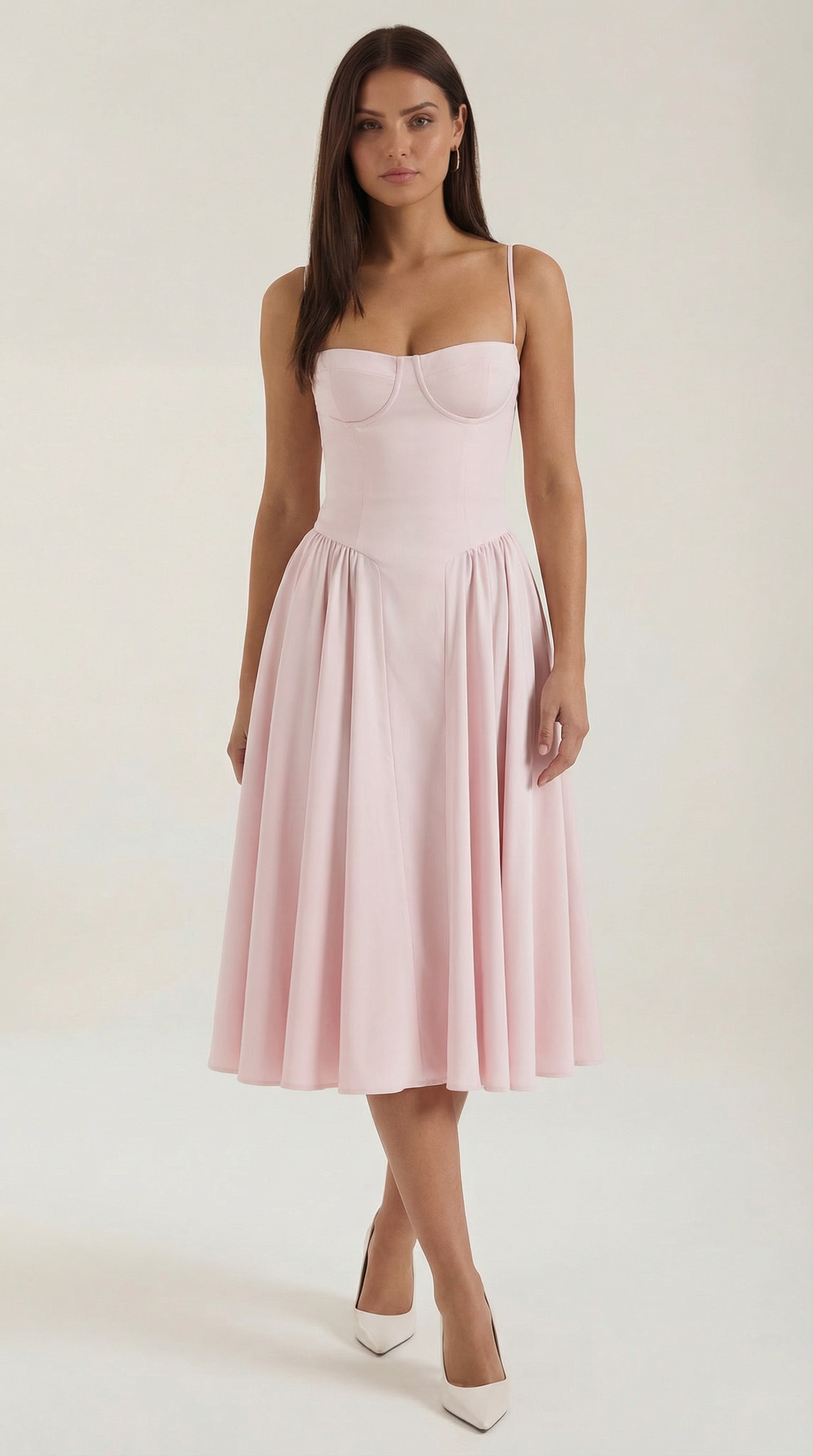 Floral Midi Sweetheart Dress – Effortless Summer Silhouette