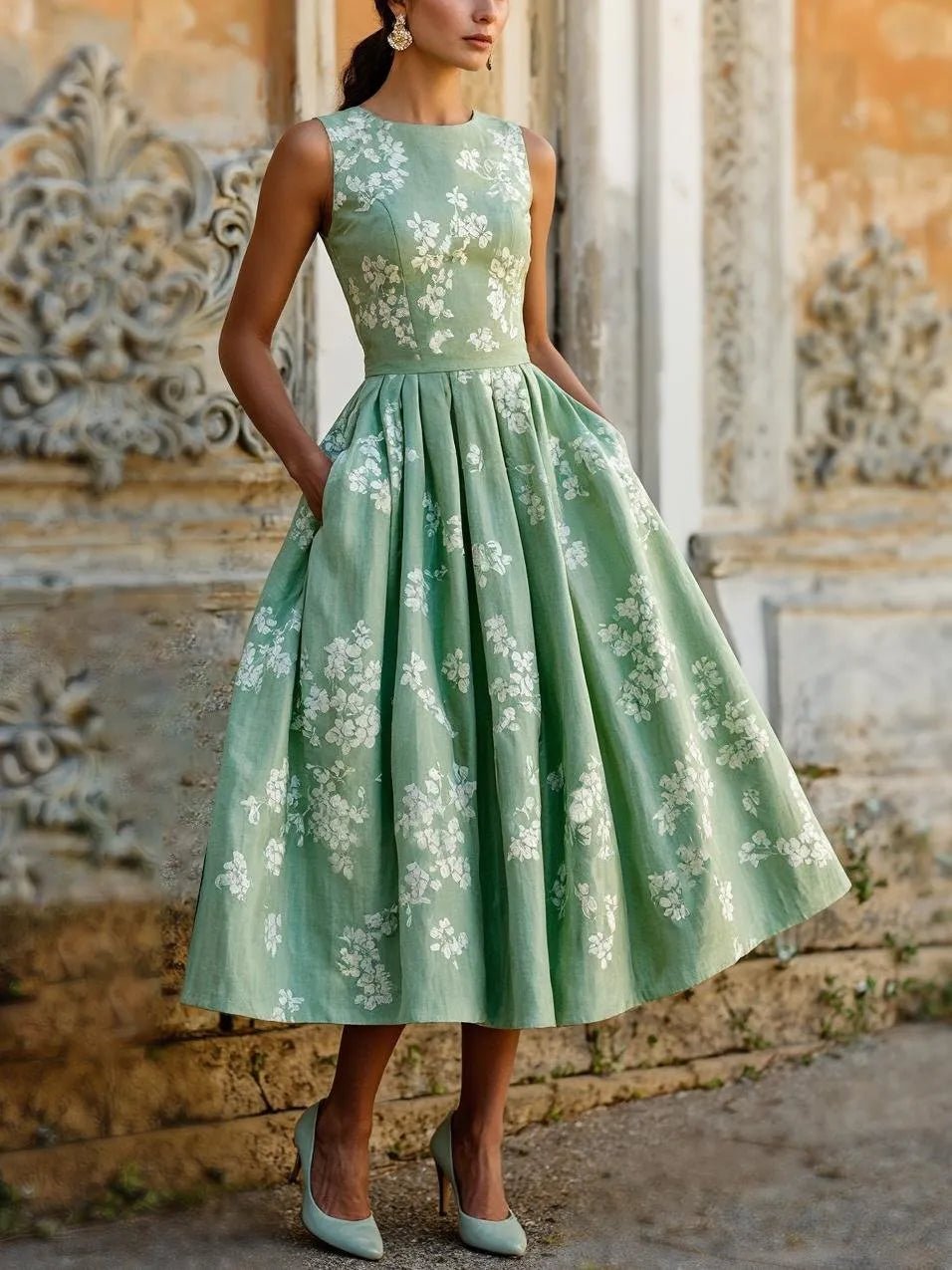 Floral Midi Wedding Guest Dress – Formal Wedding Guest Look