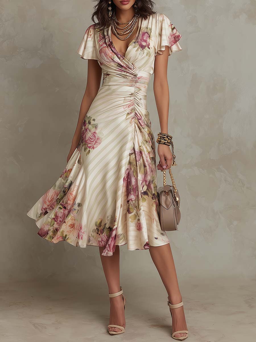 Floral Midi Wrap Dress – Refined Everyday Ease