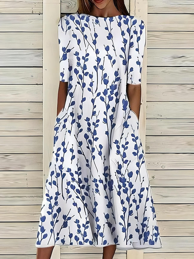 Floral Round-Neck Dress – Effortless Summer Style