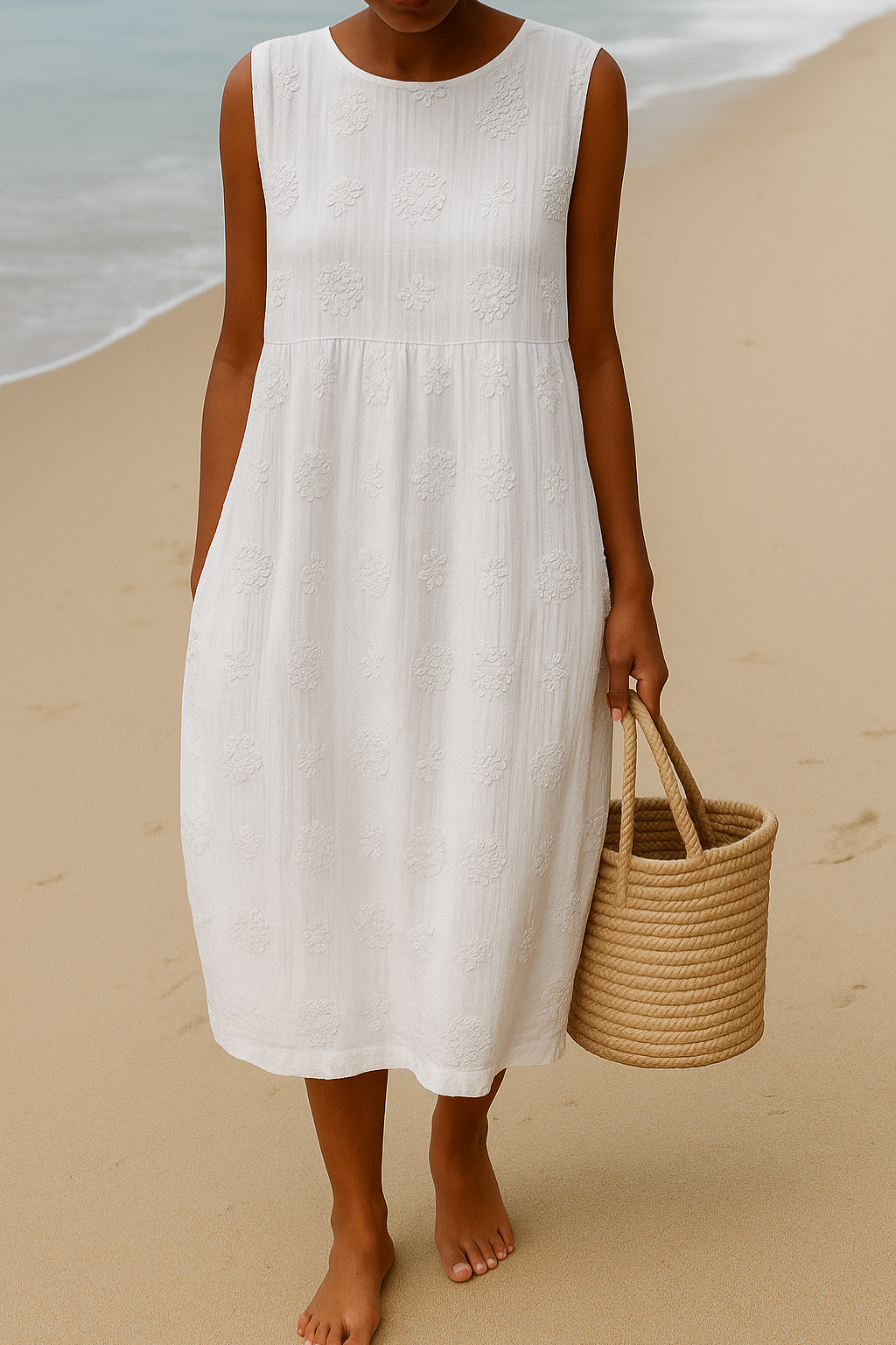 Floral Sleeveless Dress – Elegant Occasion Silhouette