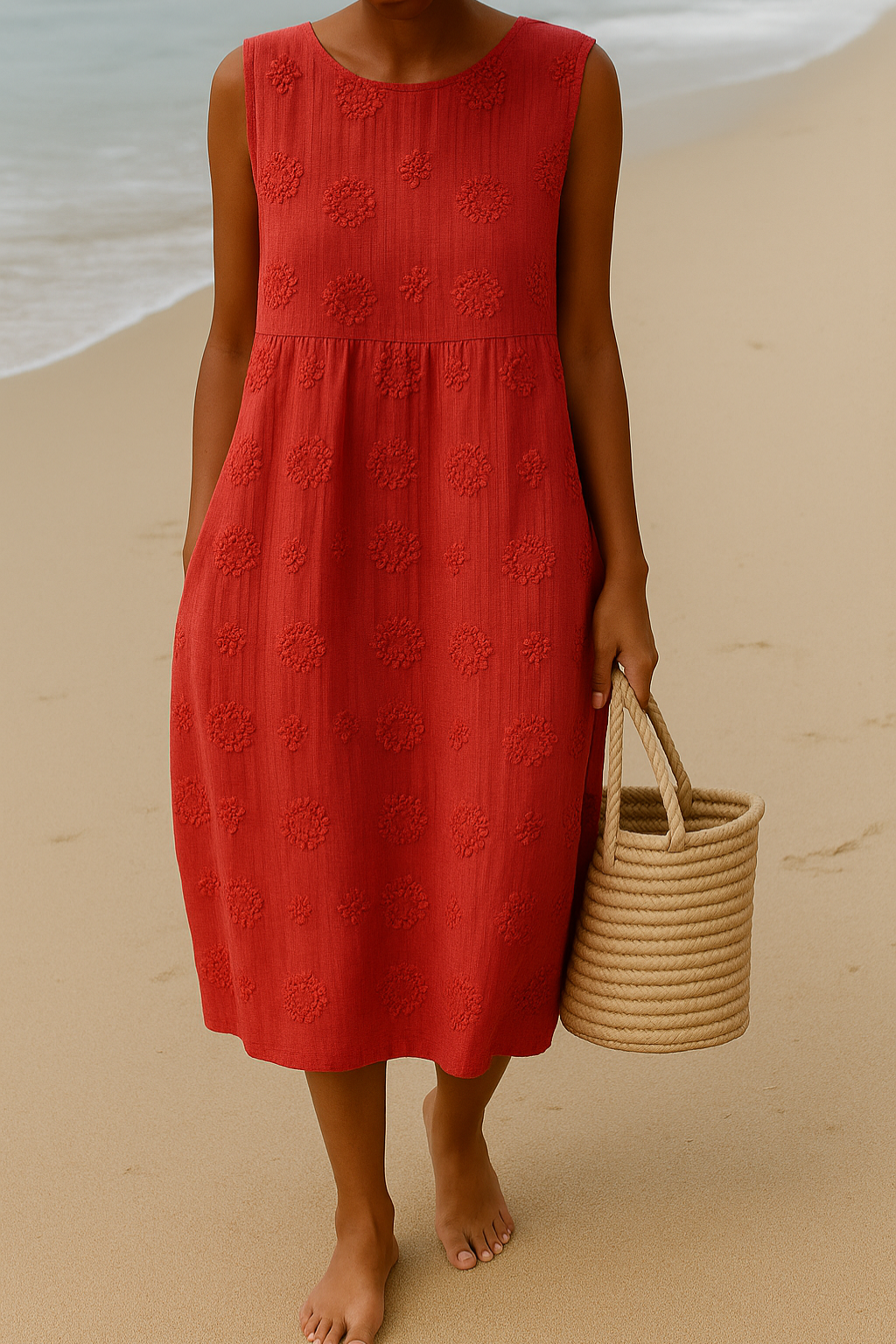 Floral Sleeveless Dress – Elegant Occasion Silhouette