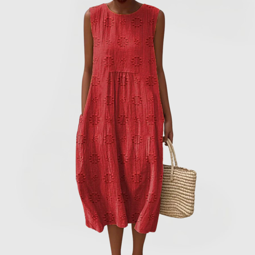 Floral Sleeveless Dress – Evening-Ready Elegance