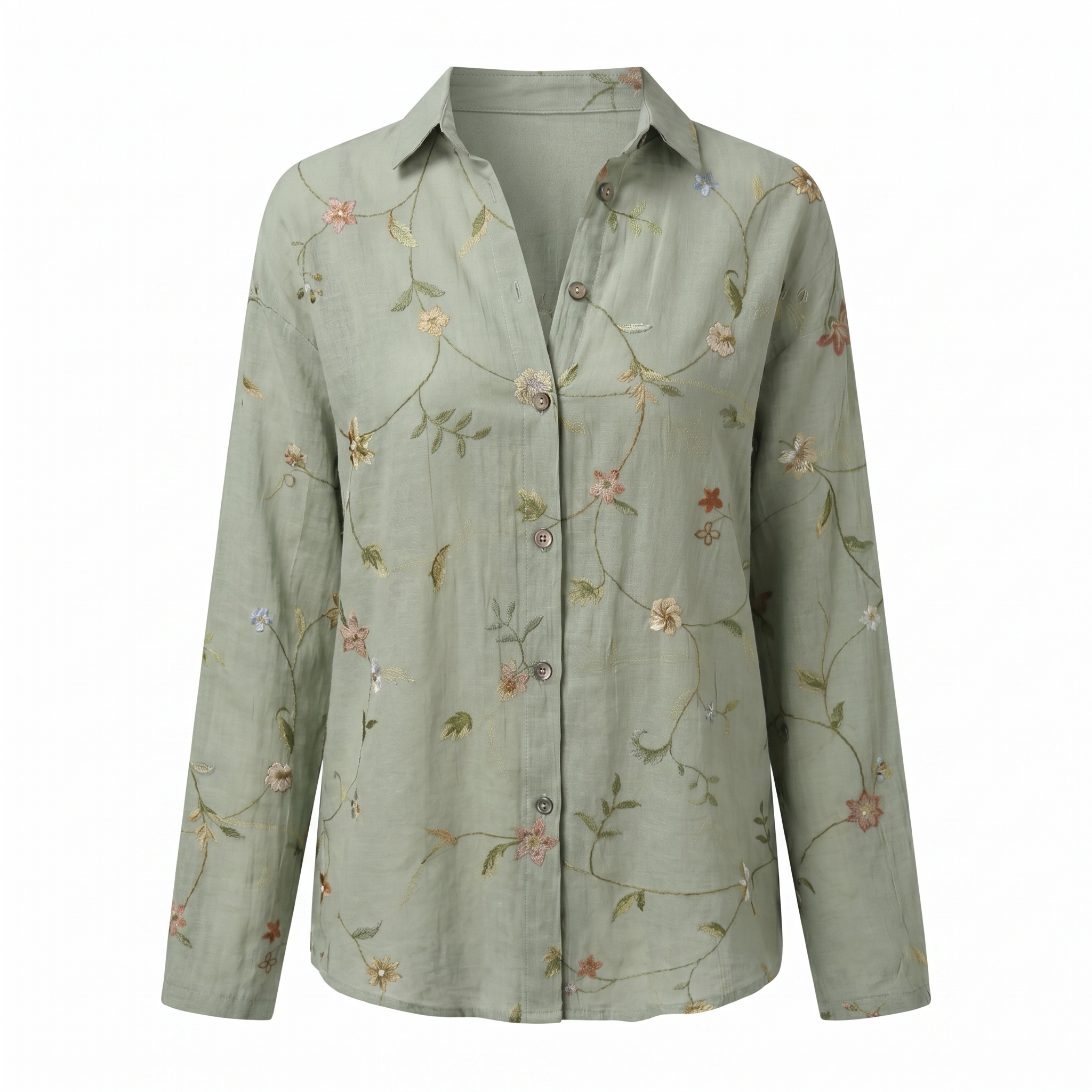 Floral V-Neckline Blouse – Relaxed Daytime Look