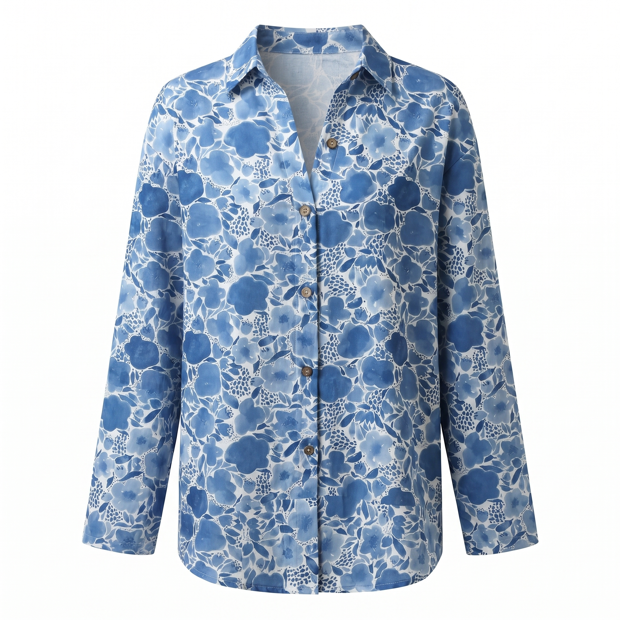 Floral V-Neckline Blouse – Relaxed Daytime Look