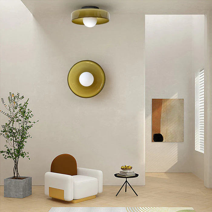 Glass Flush Mount Ceiling Light Fixture – Modern Round Ceiling Light