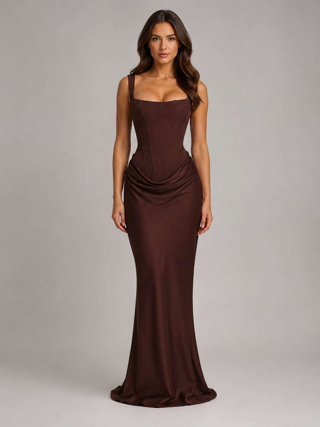 bodycon mermaid maxi dress Square-Neck Ruched Satin Wedding Guest women's prayer clothes Sweetheart Neckline Girl Dress:2T Lillianne Off-Shoulder Midi Dress