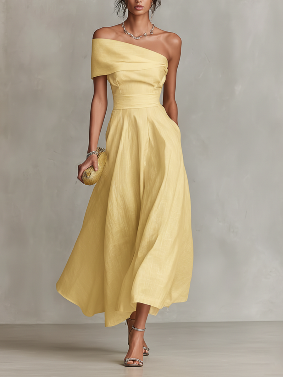 Maxi One-Shoulder Bodycon Dress – Evening-Ready Elegance