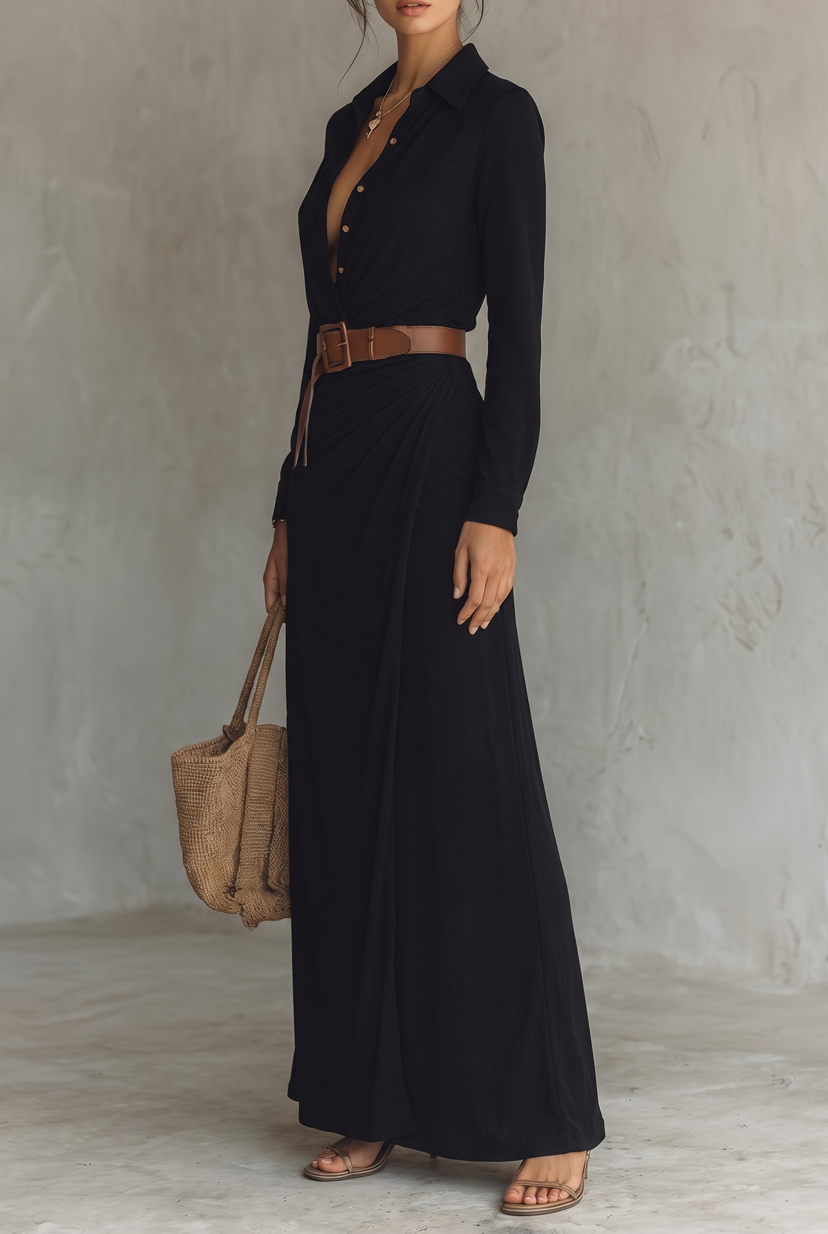 Maxi V-Neckline Dress – Smart Everyday Style