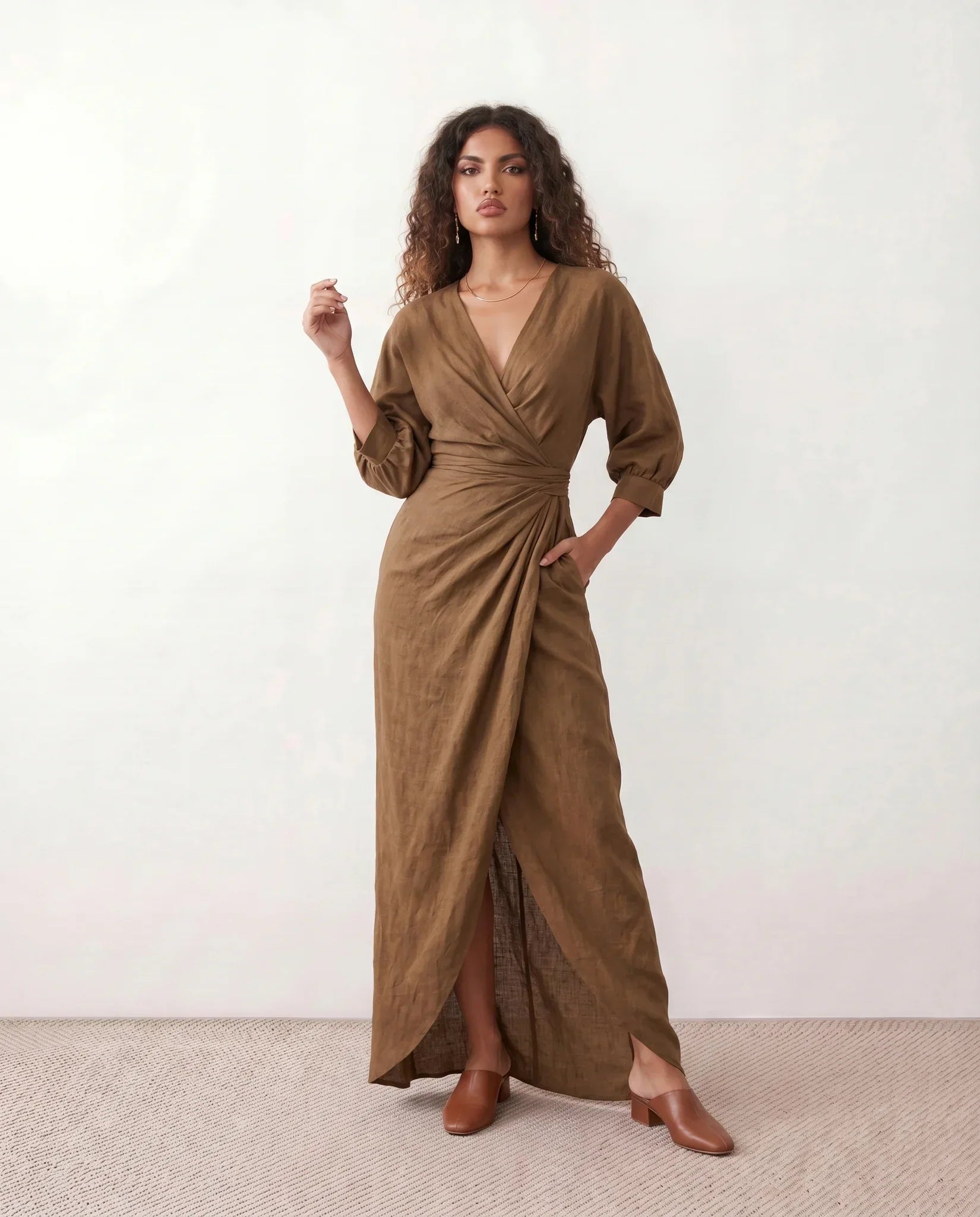 Maxi Wrap Wedding Guest Dress – Elegant Summer Style