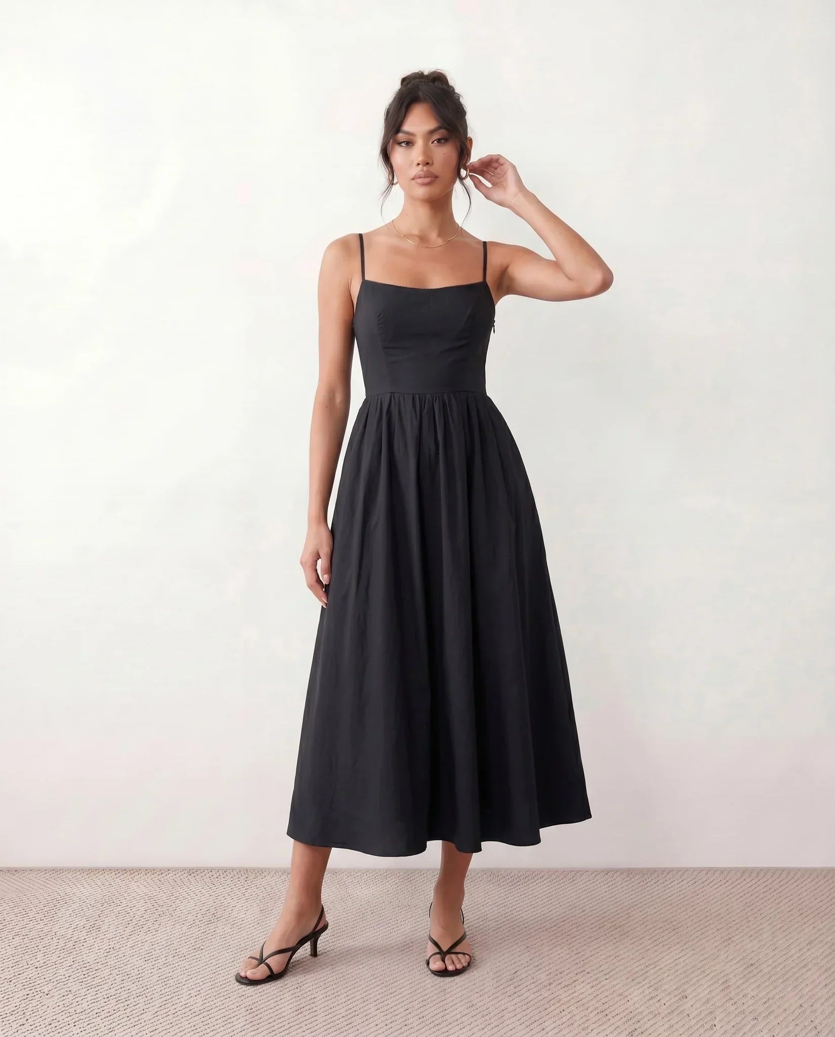 Midi A-Line Wedding Guest Dress – Effortless Elegance