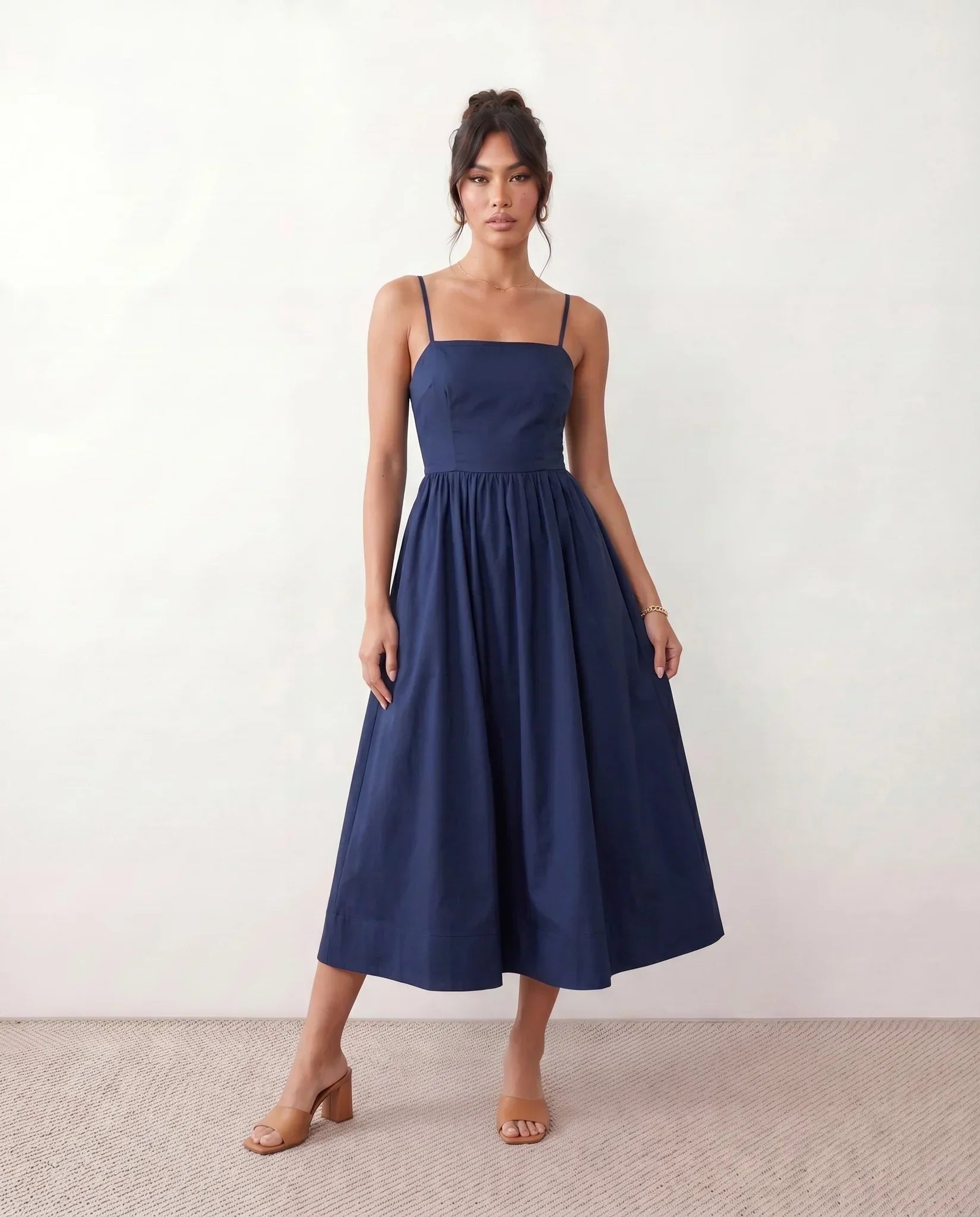 Midi A-Line Wedding Guest Dress – Effortless Elegance