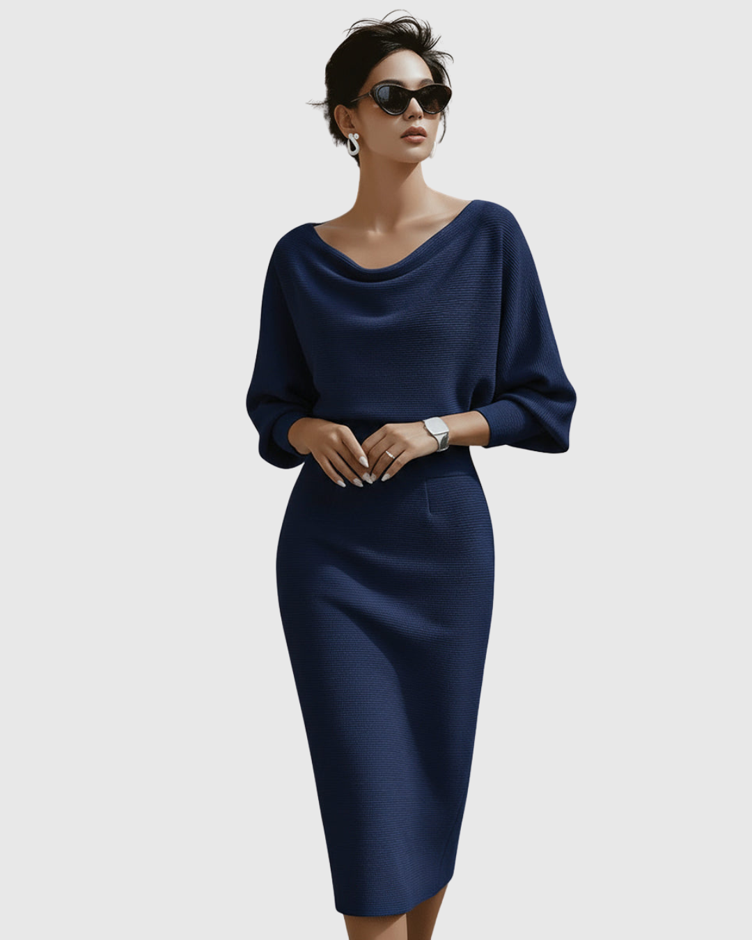 Midi Cowl-Neck Dress – Effortless Summer Style