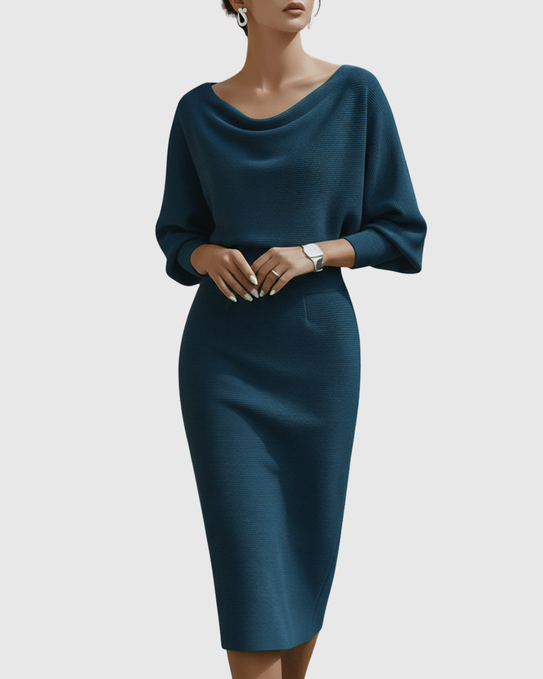Midi Cowl-Neck Dress – Effortless Summer Style