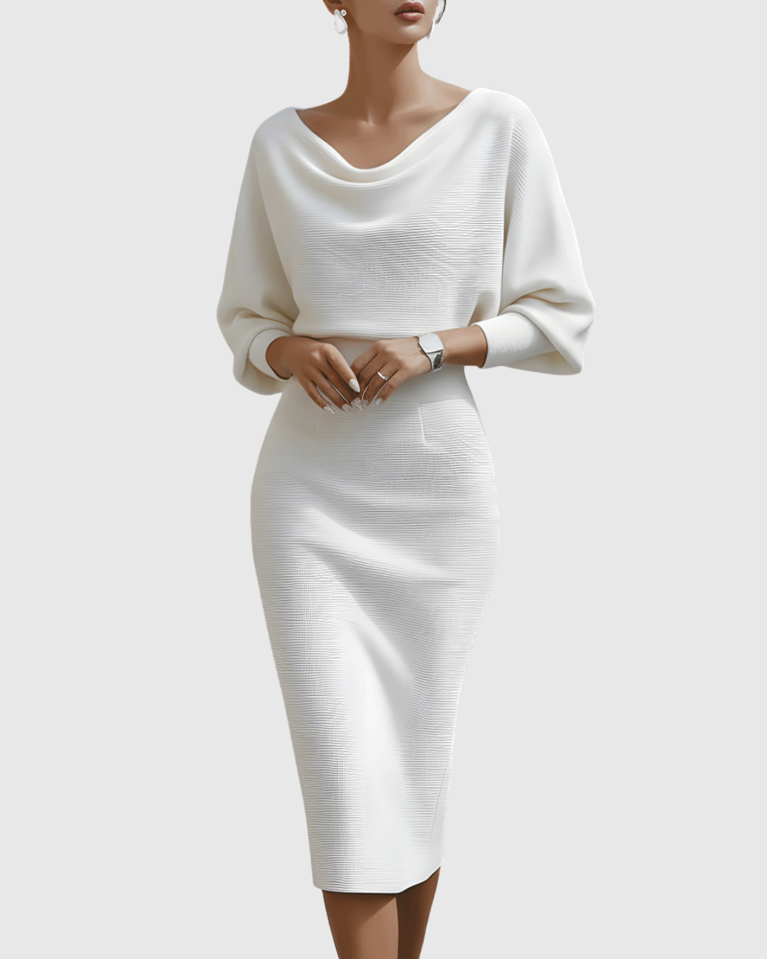 Midi Cowl-Neck Dress – Effortless Summer Style