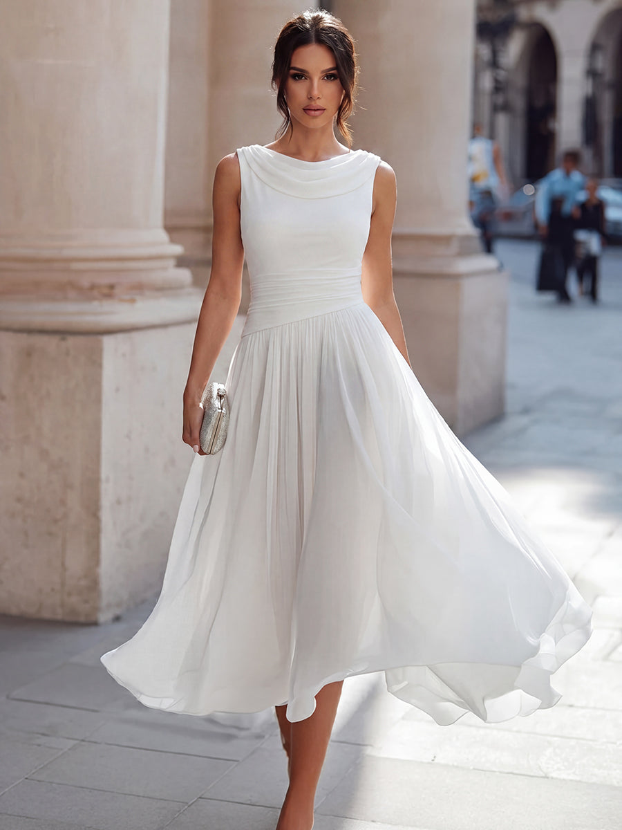 Midi Pleated Dress – Elegant Occasion Silhouette
