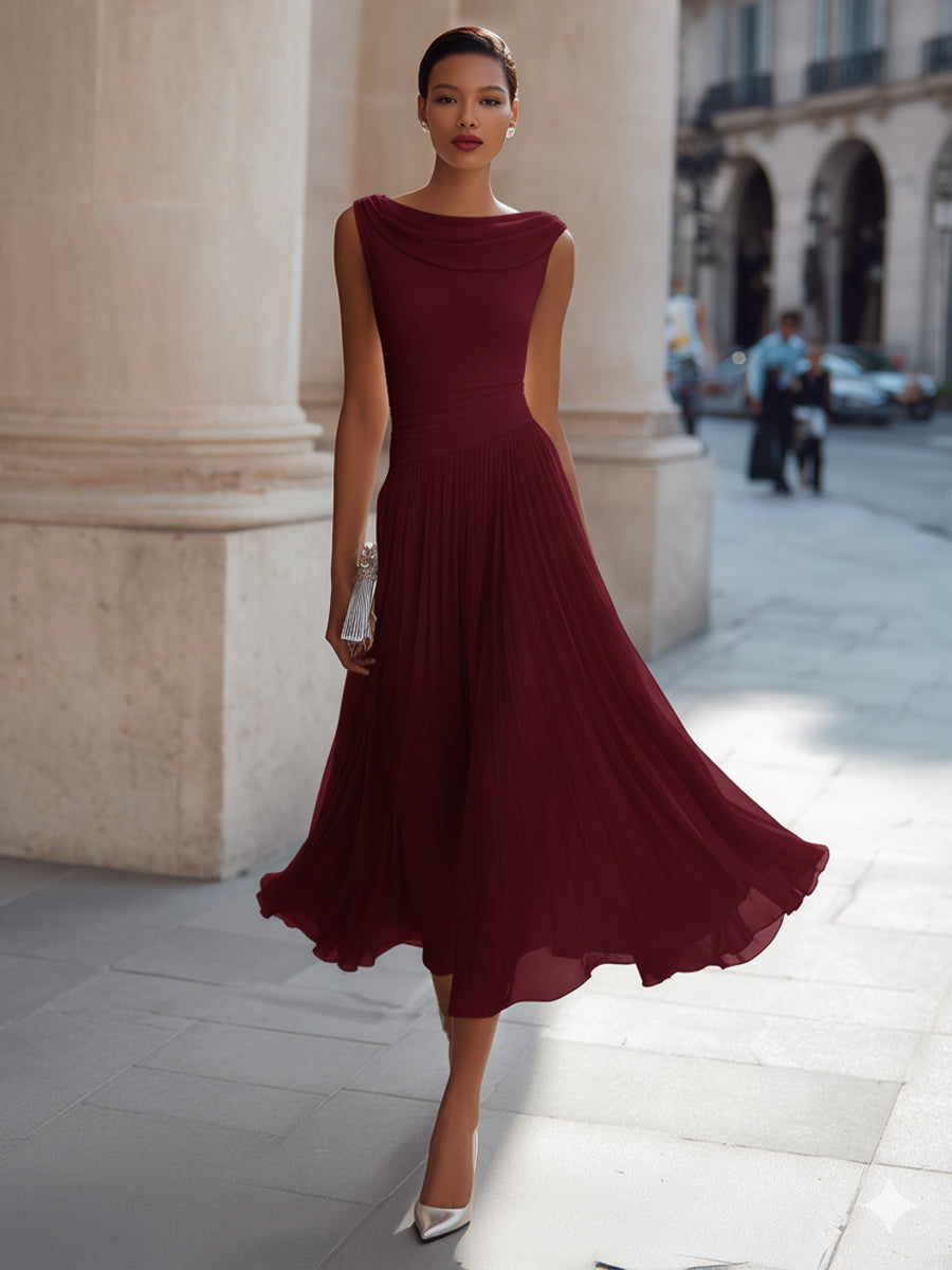 Midi Pleated Dress – Elegant Occasion Silhouette