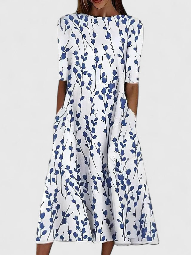 Midi Round-Neck Dress 2 – Effortless Summer Style