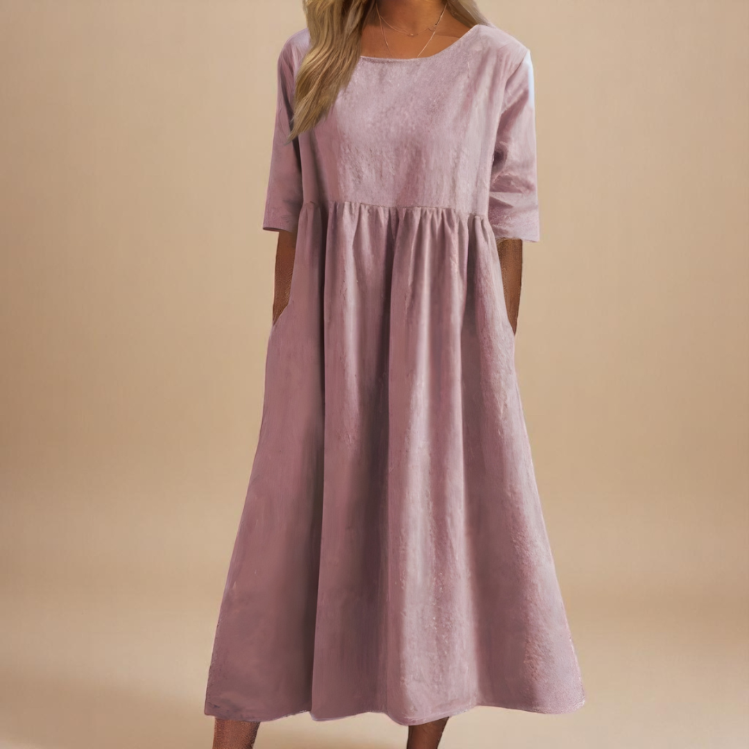 Midi Scoop-Neck Dress – Effortless Summer Style
