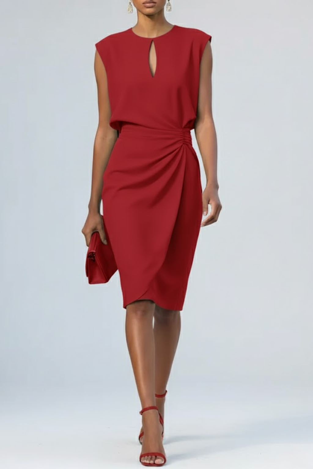 Midi Sleeveless Dress – Elegant Occasion Silhouette