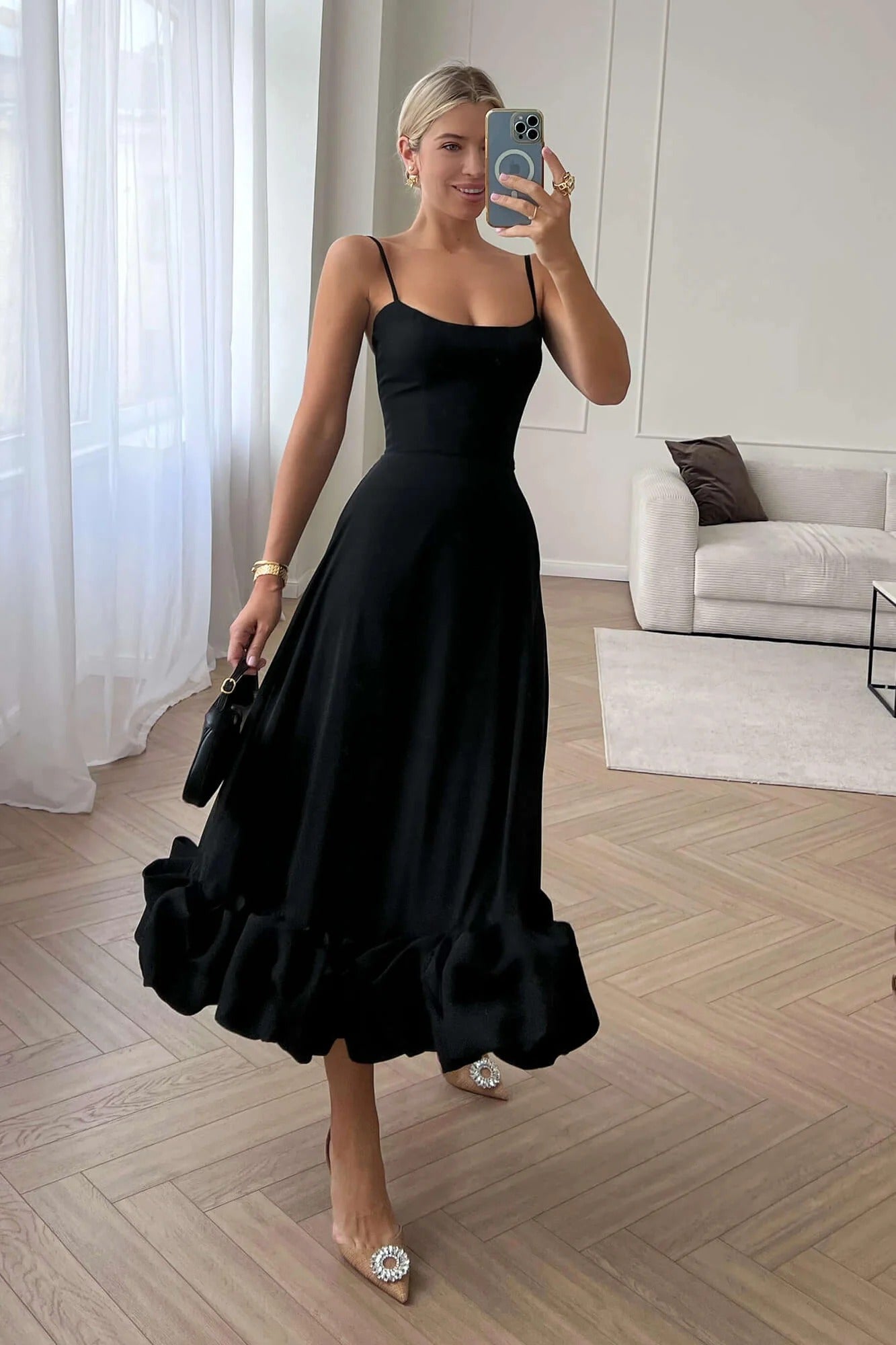Midi Sleeveless Dress – Elegant Occasion Silhouette
