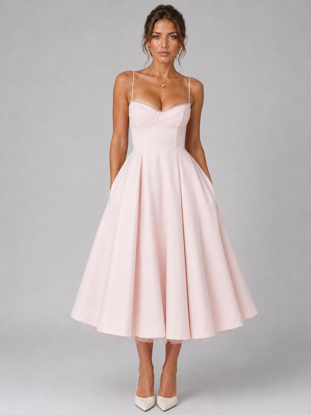Midi Sweetheart Dress – Elegant Occasion Silhouette