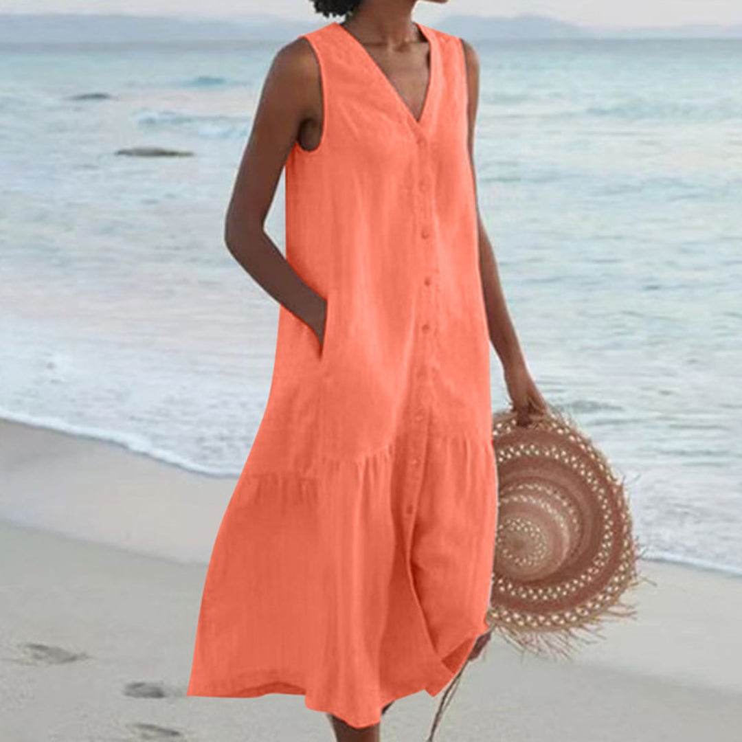 Midi Tiered Dress – Relaxed Holiday Look