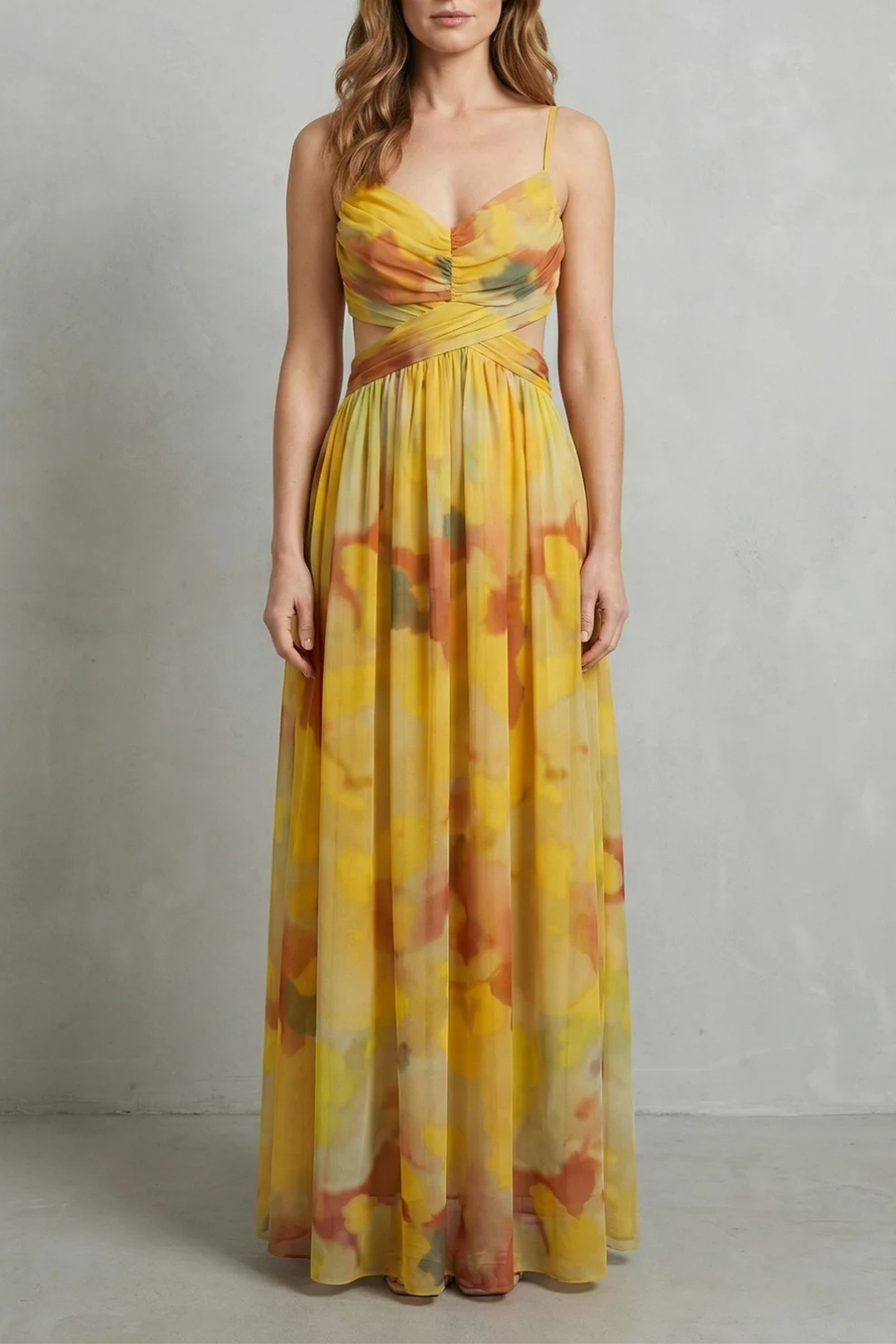 Printed Maxi Sleeveless Dress – Evening-Ready Elegance