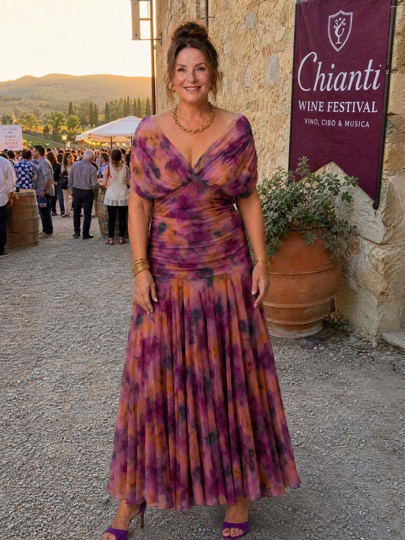 Printed Midi Wedding Guest Dress – Elegant Summer Occasion Style