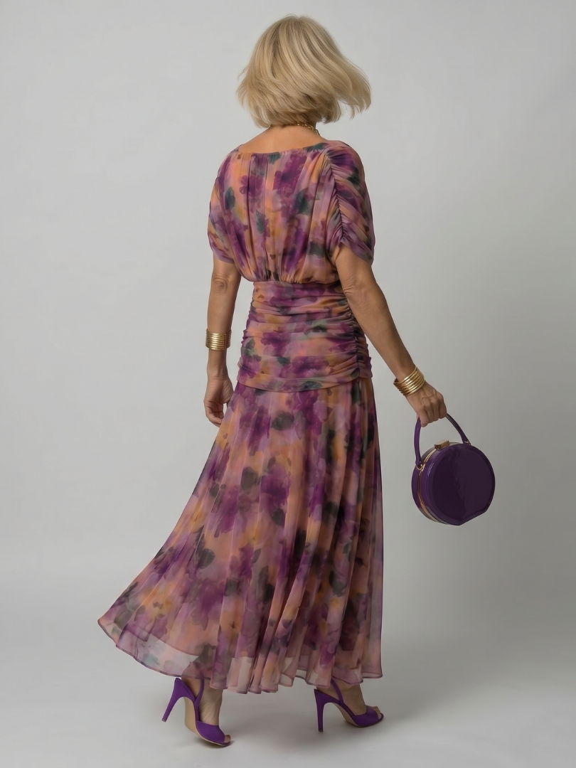 Printed Midi Wedding Guest Dress – Elegant Summer Occasion Style