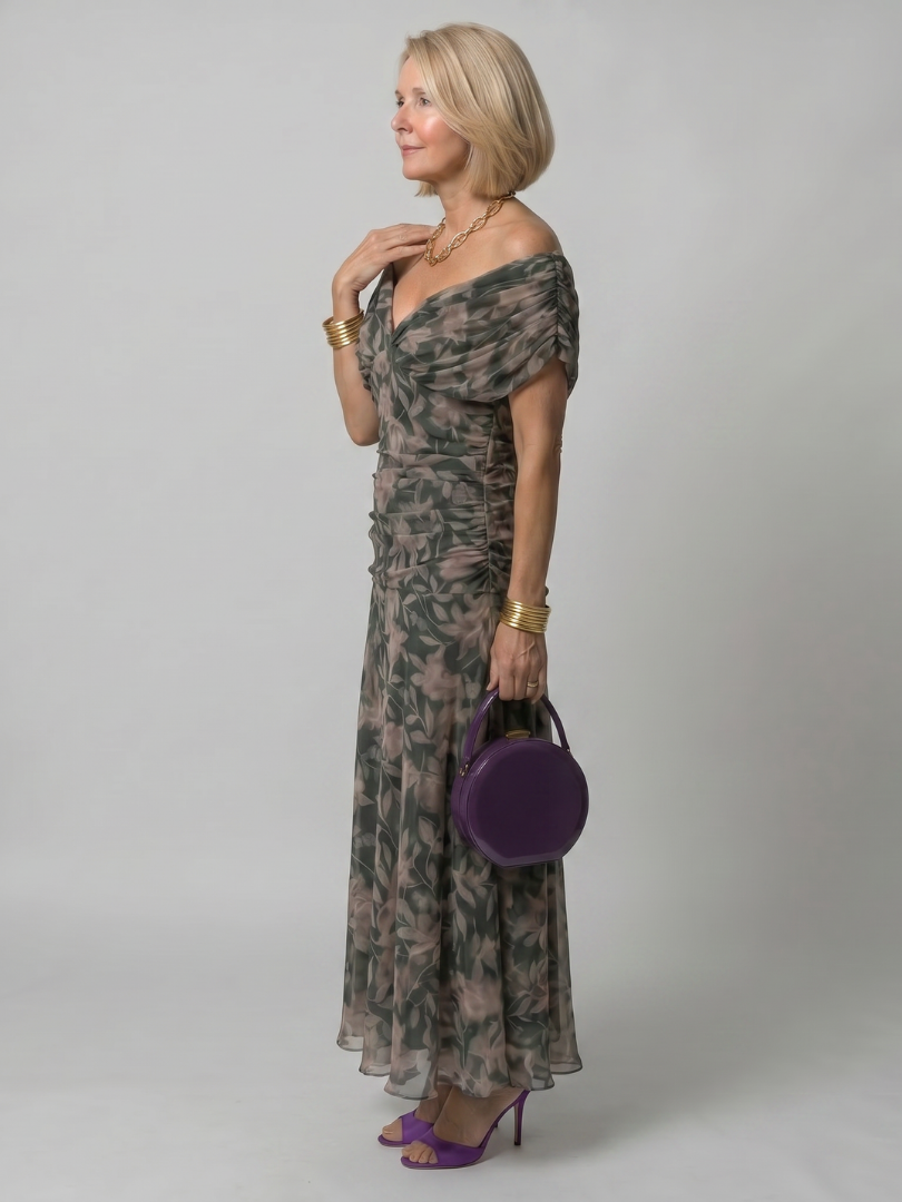 Printed Midi Wedding Guest Dress – Elegant Summer Occasion Style
