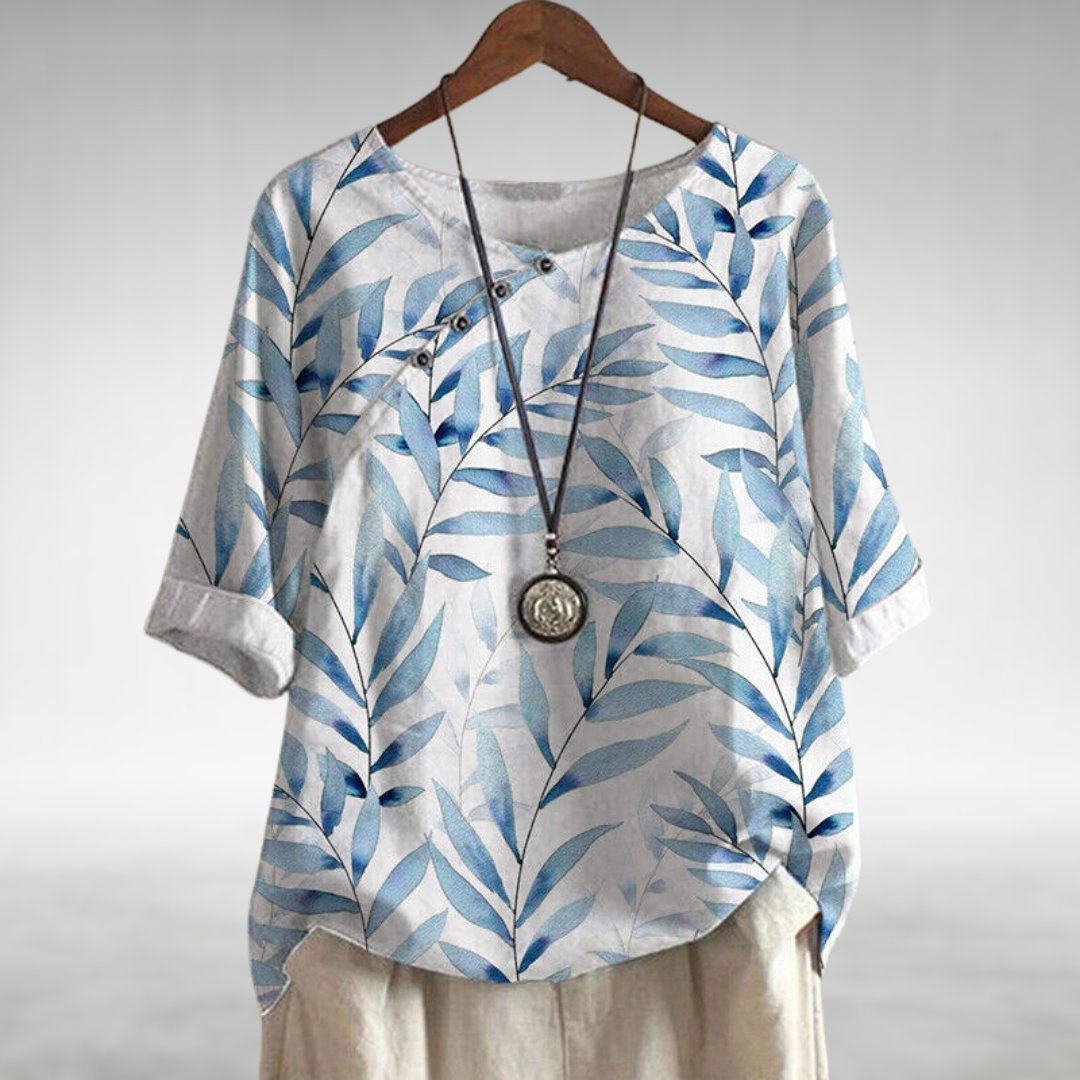 Printed Round-Neck Blouse – Easy Summer Style