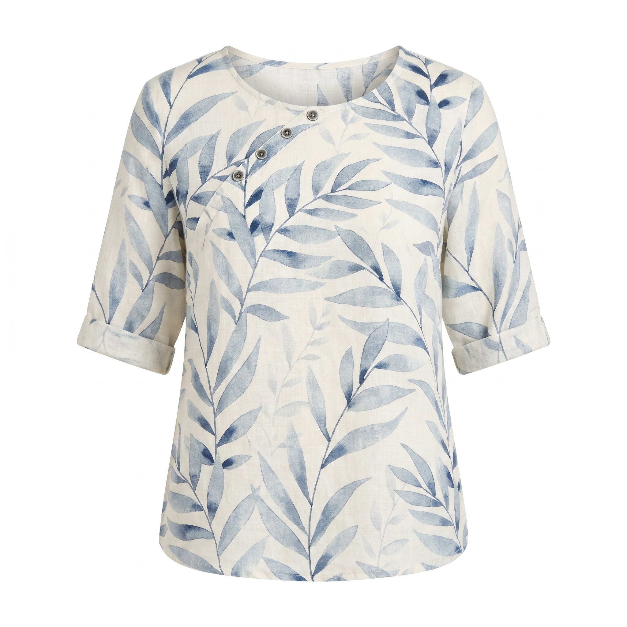 Printed Round-Neck Blouse – Easy Summer Style
