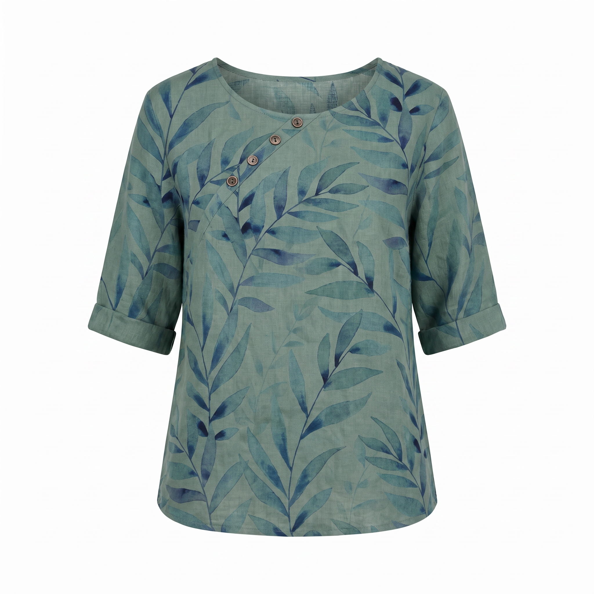 Printed Round-Neck Blouse – Easy Summer Style