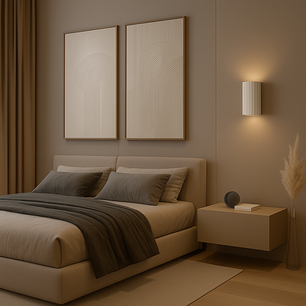 Wall Sconce Light Fixture – Modern Up and Down Wall Light in Ribbed Plaster