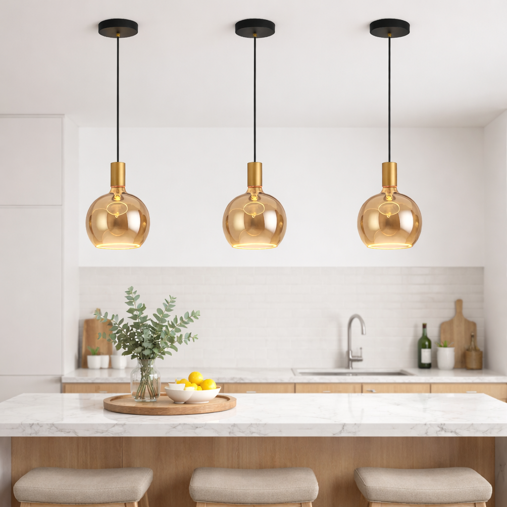 Modern Pendant Light Fixture – Hanging Ceiling Light for Kitchen Island, Bedside & Hallway