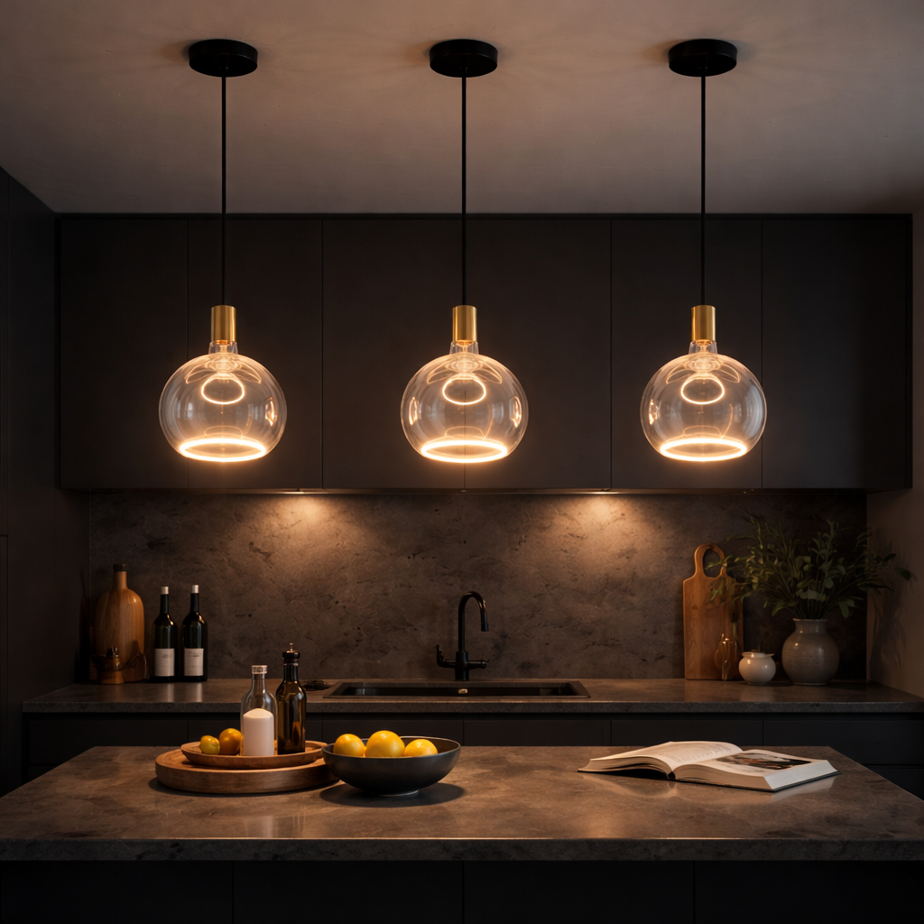 Modern Pendant Light Fixture – Hanging Ceiling Light for Kitchen Island, Bedside & Hallway