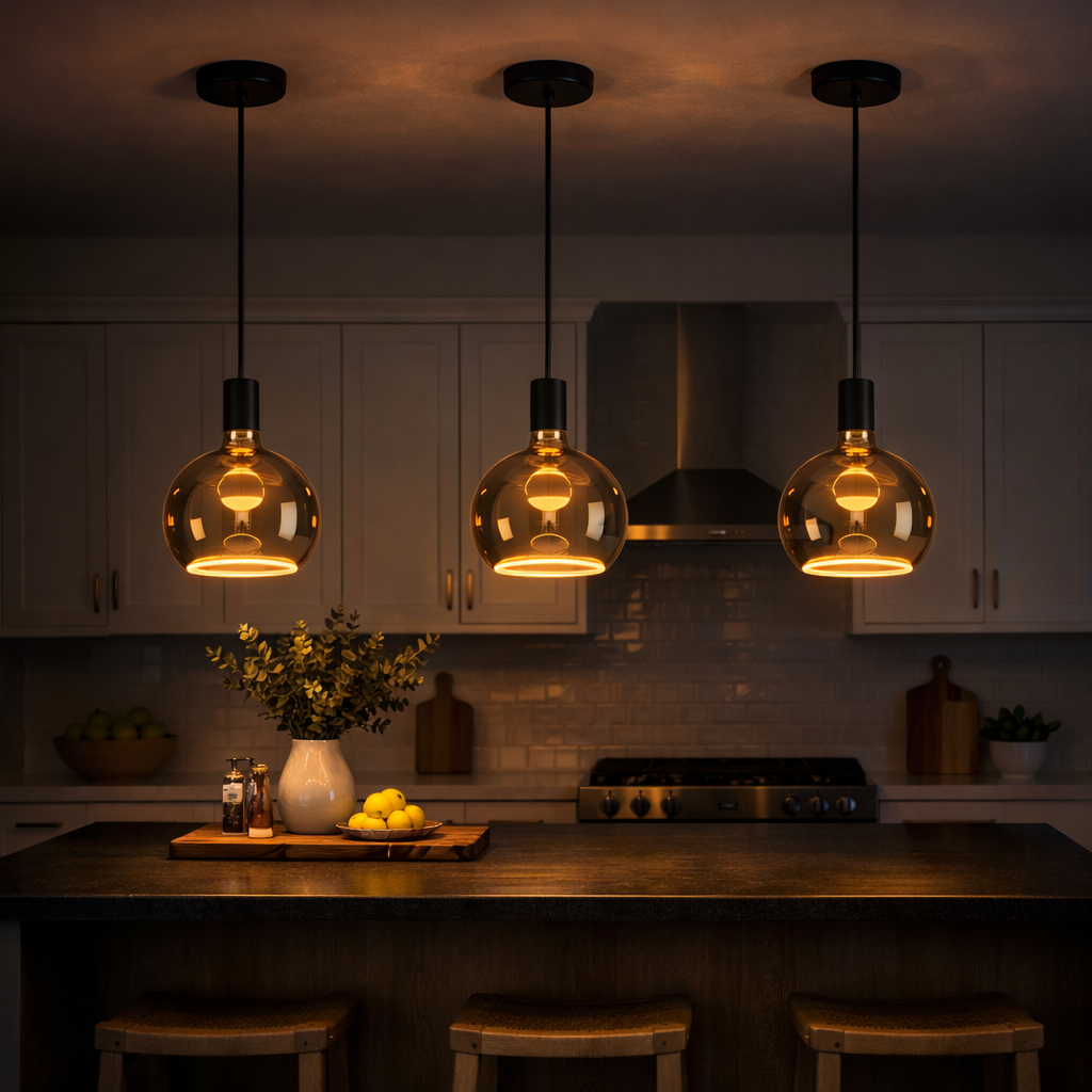 Modern Pendant Light Fixture – Hanging Ceiling Light for Kitchen Island, Bedside & Hallway