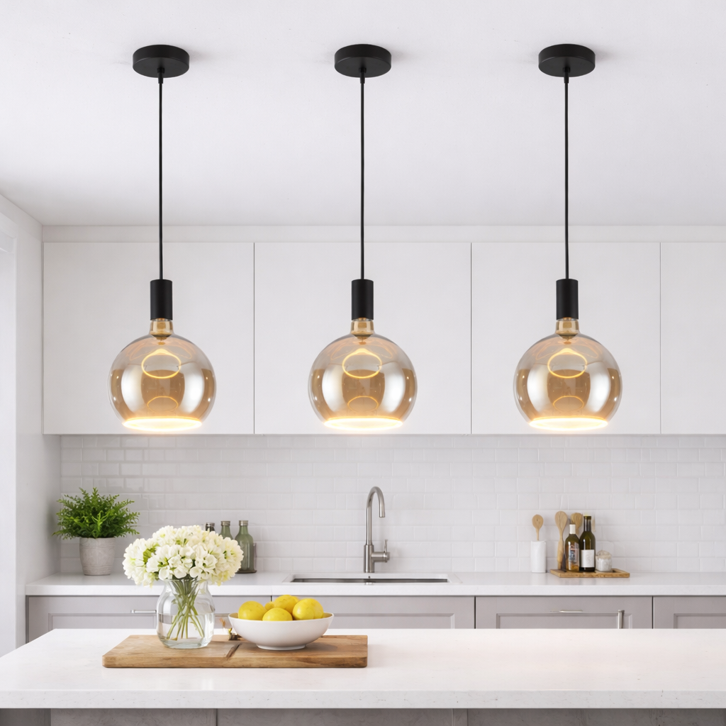 Modern Pendant Light Fixture – Hanging Ceiling Light for Kitchen Island, Bedside & Hallway