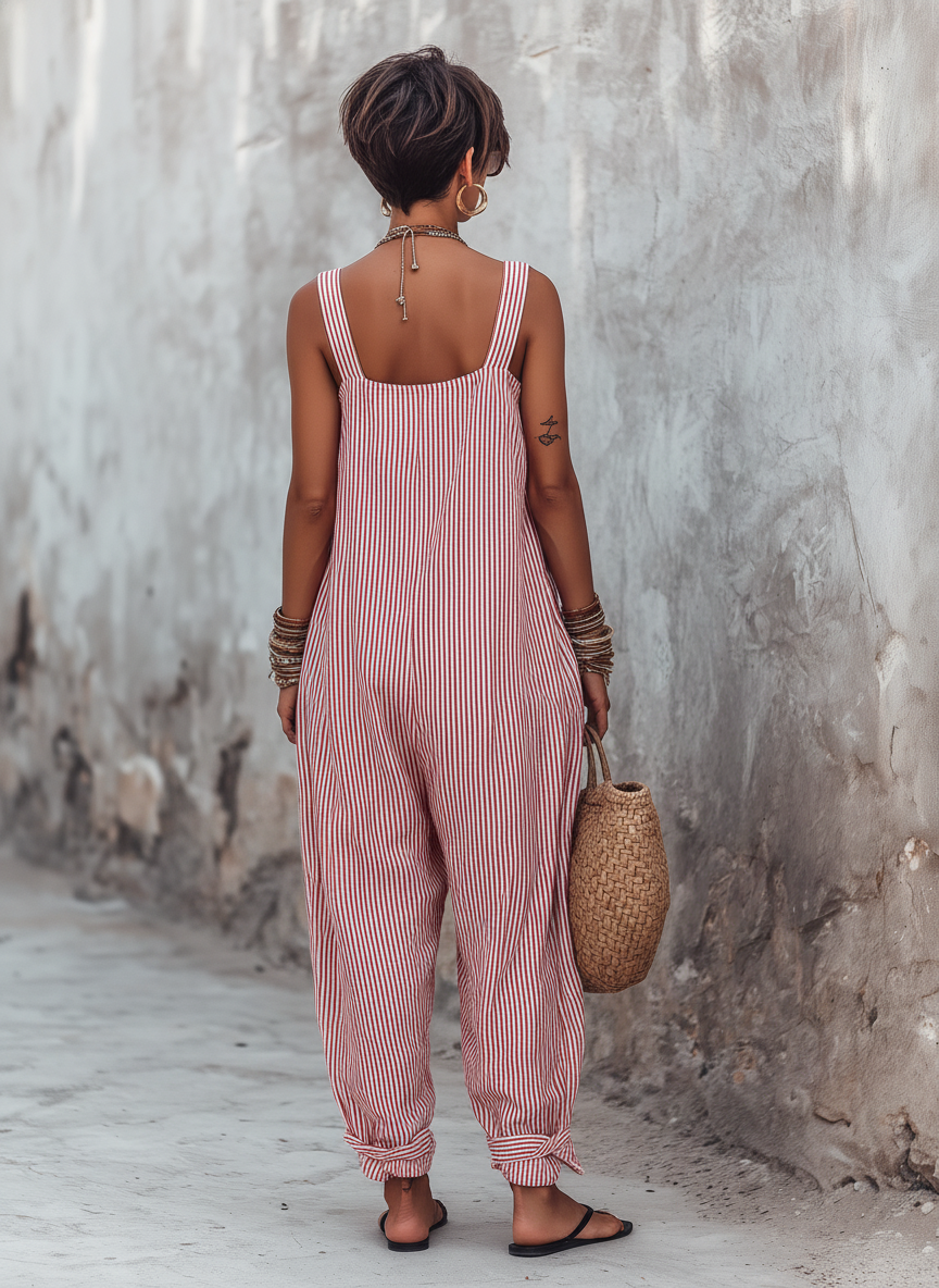 Striped Square-Neck Dress – Effortless Summer Style