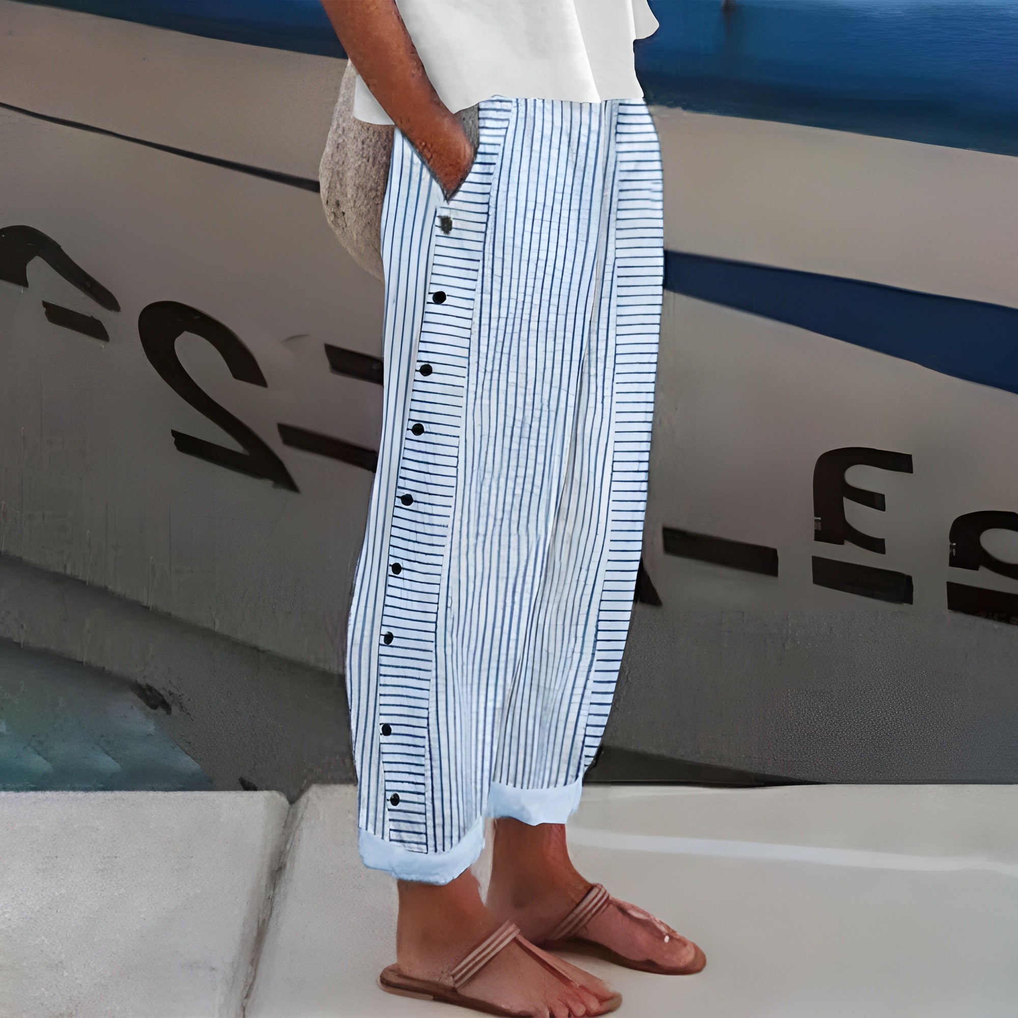 Striped Straight-Leg Trousers – Easy Summer Style