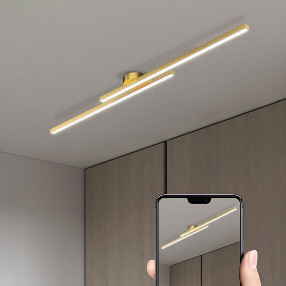 LED Ceiling Light Fixture – Modern Linear Semi-Flush Mount Ceiling Light