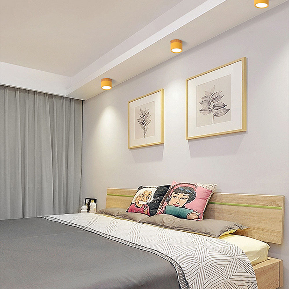 Small LED Flush Mount Ceiling Light Fixture – Modern Cylinder Ceiling Light