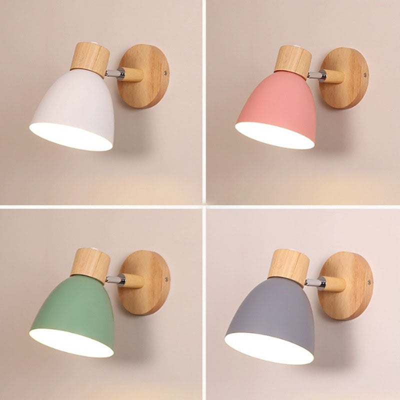 Wall Sconce Light Fixture – Modern Wood Cone Wall Light