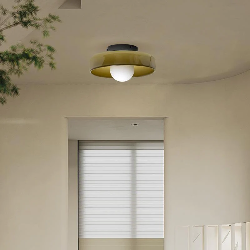 Glass Flush Mount Ceiling Light Fixture – Modern Round Ceiling Light